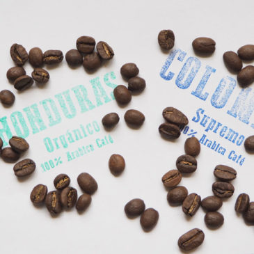 Kaffeebohnen aus Colombia und Honduras