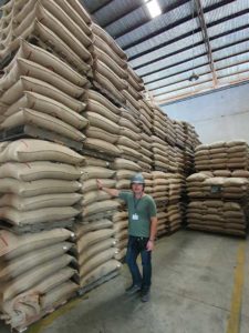 Lager mit Kaffeesäcken in Costa Rica